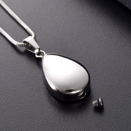 Double 11 High Polishing Mini Teardrop Cremation Urn Necklace Pendant Stainless Steel Ashes Keepsake Jewelry