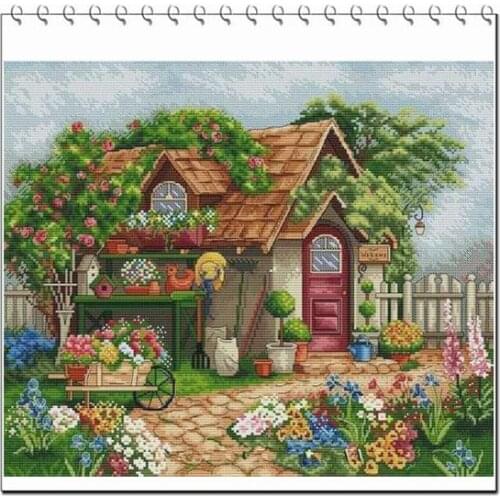 FF Counted Cross Stitch Kit Cross stitch RS cotton with cross stitch Summer Garden Cottage HH