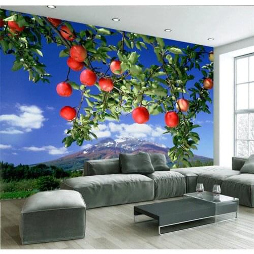 Custom Photo Large mural oil painting apple forest fresh pastoral wallpaper custom TV backdrop wall wallpaper