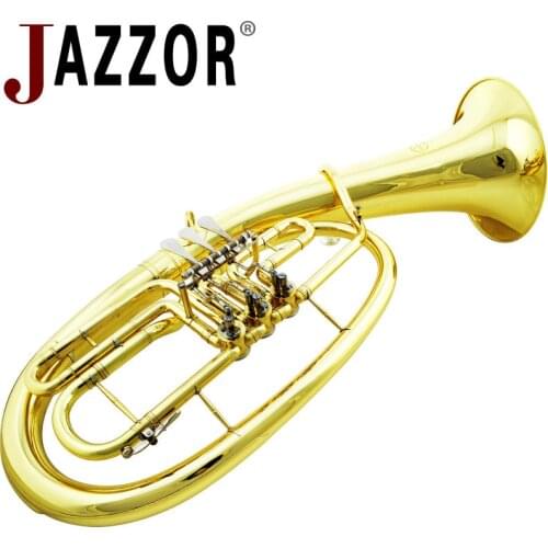 JAZZOR JZBT-310G Professional baritone horn B Flat Gold lacquer Baritone brass wind instrument with mouthpiece & baritone case
