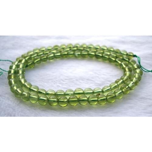 Natural Peridot Round Shape 4mm Loose Beads For Jewelry Making DIY Bracelet Necklace Earrings