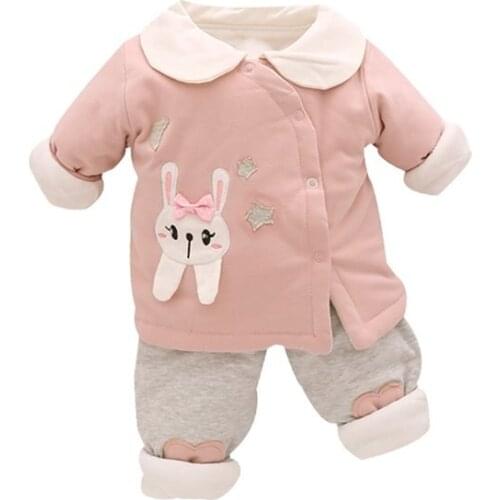 Baby girl lovely cotton-padded jacket suits 8