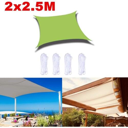 2x2.5M Summer Outdoor Waterproof and UV Shade Sail Oxford Cloth Rectangle Shade Canvas Garden Terrace Canopy Camping Sun Shelter
