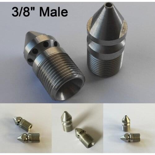 Pressure Washer Drain / Sewer Cleaning Jetter Nozzle 9 Jet 3/8" Male 4.5 Rotary