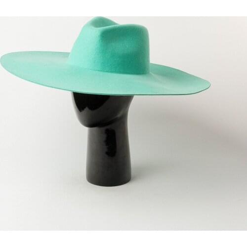 European and American autumn and winter new fashion casual increase hat fruit green woolen jazz top hat catwalk style felt hat