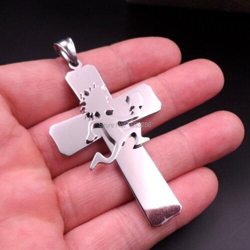 Gothic Mens Biker Jewelry Stainless Steel Large Cross with HATCHET MAN JUGGALO Pendant necklace new style