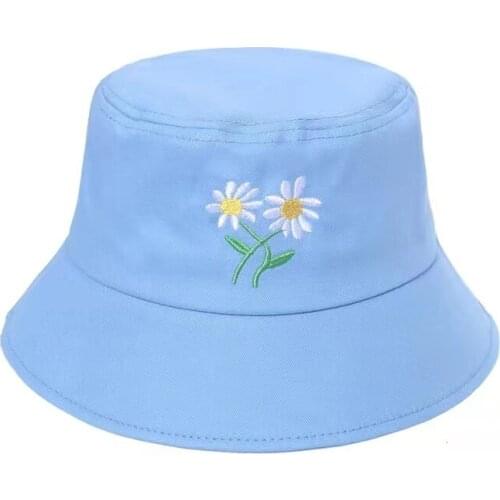 New Cotton Flower Embroidery Panama Bucket Hat Fisherman Hat Outdoor Travel Hat Sun Cap Hats for Men and Women Gorro Pescador