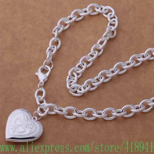 Silver Plated Necklace, Silver Plated fashion jewelry Coarse necklace with heart /eyianppa bzkakqra AN749