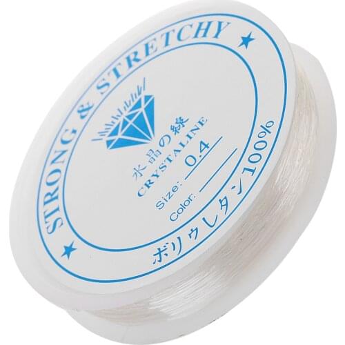 10m Clear Elastic Thread, Stretchy Cord For Jewellery Making 0.4mm