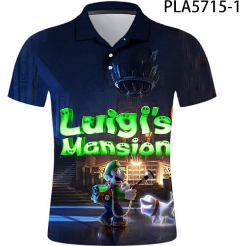 Ropa De Hombre Fashion Casual Summer Short Sleeve New 3D Printed Luigis Mansion Men Shirts Streetwear Cool Polo Homme Tops