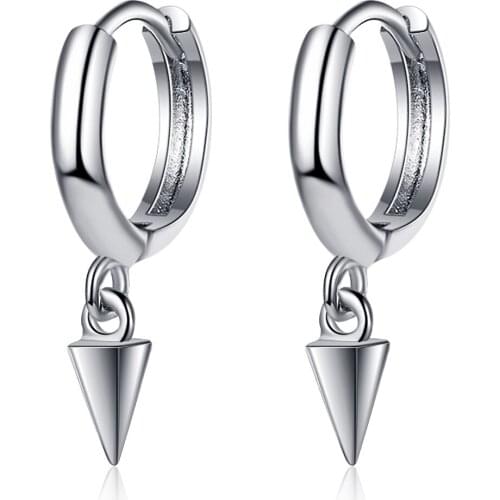 New Fashion Simple Cone Earrings Black and Cupronickel Colors Temperament Geometry Hoop Earrings For Charm Women Jewelry Gift