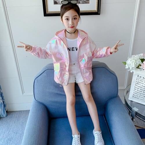 Reflective Spring Autumn Coat Girls Kids Outerwear Teenage Top Children Clothes Costume Home School High Quality