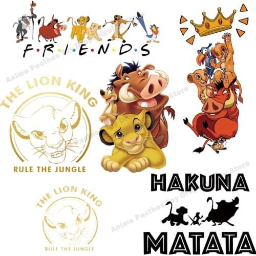 Disney The Lion King Simba patches iron on clothing Thermo-sticker for clothes accessories patch Heat transfer Friends tv show