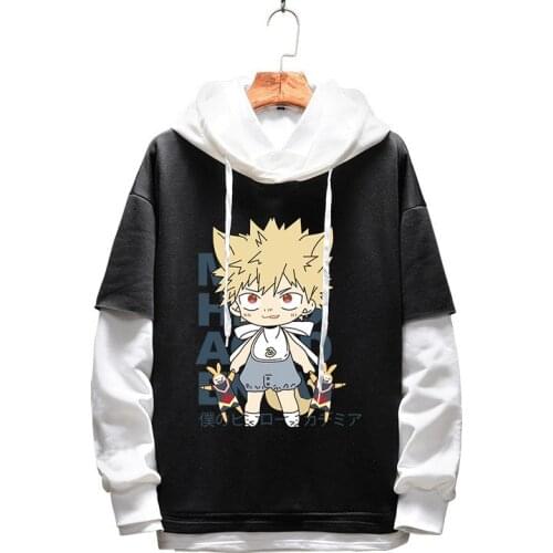 Anime My Hero Academia Hooded Long Sleeve Hoodie Sweatshirt Bakugou Katsuki Casual Hoodies Midoriya Izuku Sweatershirts Coats