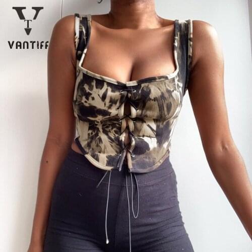 Sexy Crop Tank Tops Women Summer Large Size Sling Vest Strap Top Show Denim Vest Female Tie Dyed Off Shoulder Womens Clothing