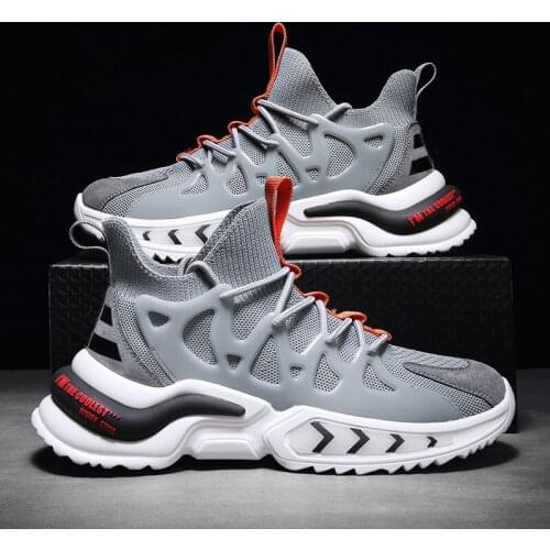 Chunky High-top Mens Sneakers Heighten Fashion Men Casual Shoes 2021 New Sneakers Damping Tennis Shoes