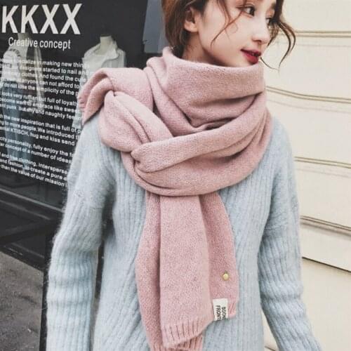 Scarves Women Pineapple Scarf Female Winter Korean Version Students Girl Heart Thicker Soft Knitted Womens High Quality Lovely