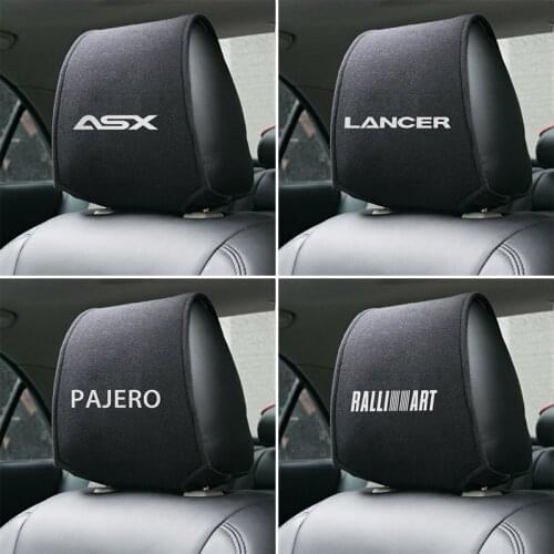 1PCS Car seat headrest cover for Mitsubishi ASX Lancer Outlander RVR Pajero Sport accessories Car Styling