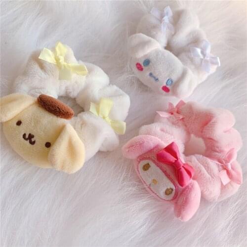 1 Pcs Cartoon Anime Pudding Dog Plush Headband Elastic Hairband Hair Rope Girls Women Plush Toys Gifts