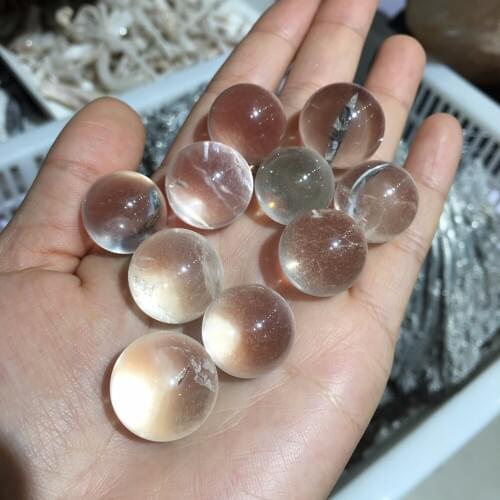10pcs 17-20mm cute size natural clear quartz crystal ball reiki healing crystals gemstone sphere as pocket lucky stone wholesale