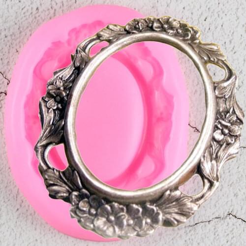 3D Craft Frame Border Silicone Molds Flower Leaf Relief Cupcake Topper Fondant Cake Decorating Tools Candy Clay Chocolate Moulds