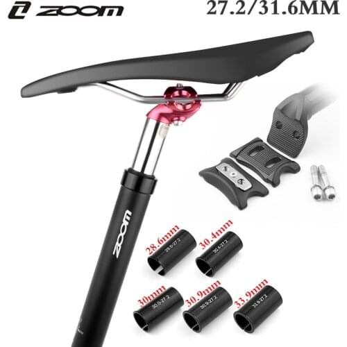 ZOOM Suspension Seatpost Shock Absorber Damping Alu MTB Road Bike Bicycle Seat Tube 27.2 28.6 30.4 30.9 31.6mm 350mm Dropper