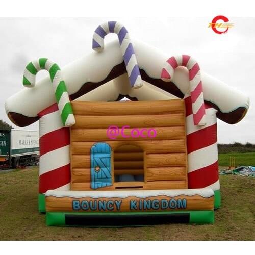 Free air ship to door!4x4m New Inflatable Bouncing Outdoor Playgrounds, candy theme inflatable juming house for kids