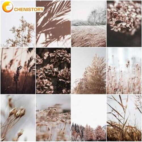 CHENISTORY Plant Painting By Numbers Kit Landscape Diy Oil Acrylic Modern On Canvas Adult Decoration Art Coloring Picture Gift