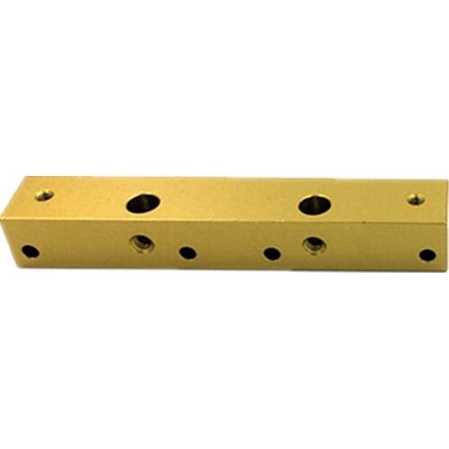 DuoWeiSi 3D Printer Parts for Makerbot double nozzle double extruder throat block aluminum block MK8 I3 gold color
