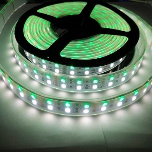 Double row 600LED, FREE DHL 200m/lot 5050 RGBW LED strip,RGB+WW/RGB+CW DC12V IP67 sillicon tube waterproof LED strip 120LED/m