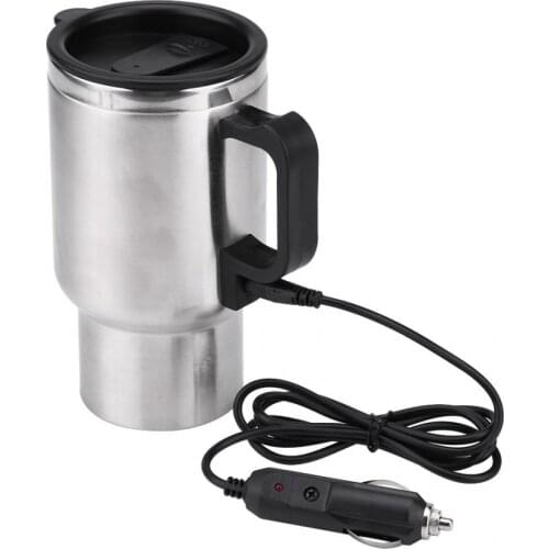 12V 450ml Electric In-car Stainless Steel Travel Heating Cup Coffee Tea Car Cup Mug chaleira eletrica