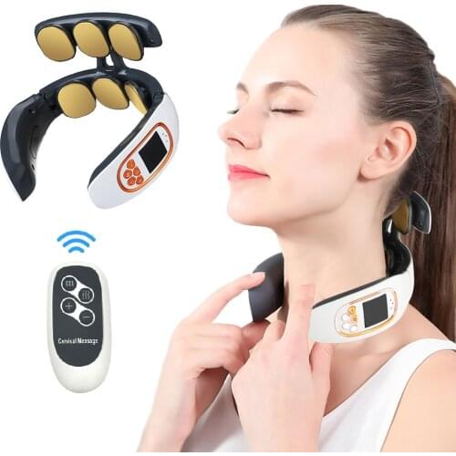 6 Heads Neck Massager Electric Neck Massage Pain Relief Tool Health Care Relaxation Cervical Vertebra Physiotherapy