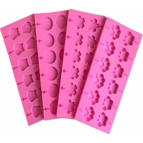 Baking Silica Gel Mould 12 Continuous Baking Round Cherry Cats Claw Dairy Cow Lollipop Mould Star Lollipop Chocolate Chip Mould
