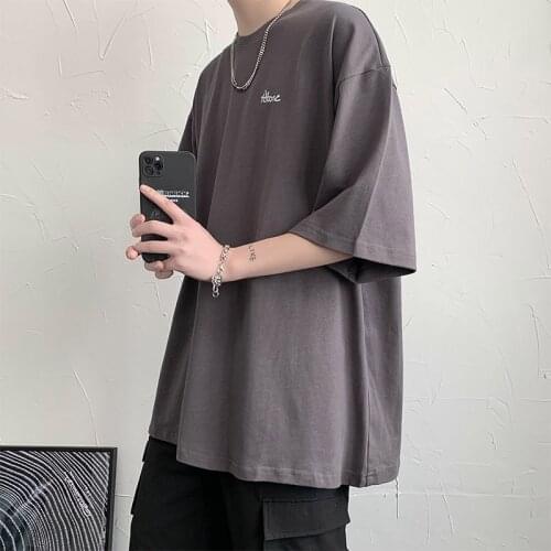 Summer mens short-sleeved T-shirt joker casual trend T-shirt Loose and cool new summer top with half sleeves