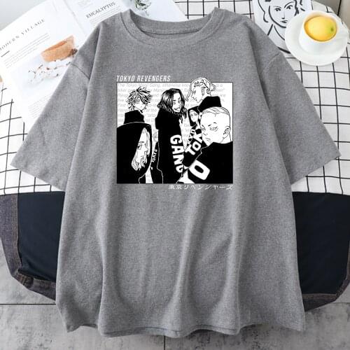 Harajuku Anime T shirts Tokyo Revergers Print Summer Short Sleeve O Neck Streetwear Tee shirts 2021 Fashion Female Loose T-shirt