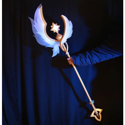 Game LOL Soraka Staves Magic Wand Cosplay Props Anime Replica Crescent Staves