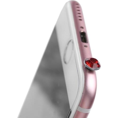 Round Glittering Rhinestone 3.5mm Anti Dust Plug Earphone Stopper For Smart Phone