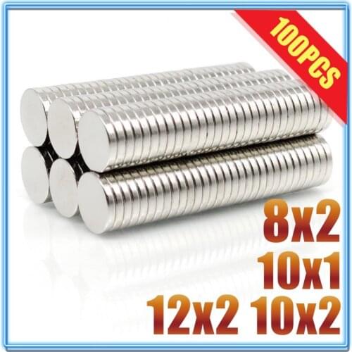 10/20/50PCS 8x2 10x1 10x1.5 10x2 12x2mm Magnet Hot Round Magnet Strong magnets Rare Earth Neodymium Magnet