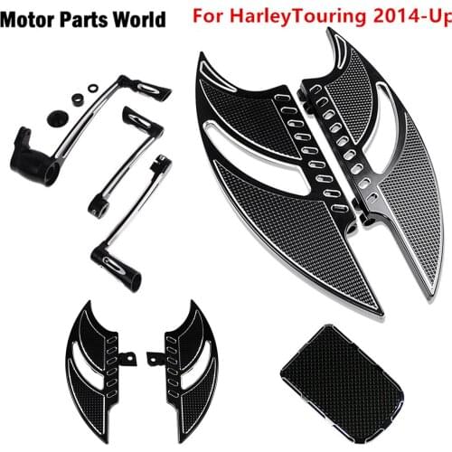 Motorcycle Black Floorboards Foot Peg Shift Lever Brake Arm Pedal For Harley Touring Electra Glide Bad Boy FXSTSB Dyna Fat Bob