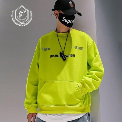 Men Loose Print Long Sleeve Hip Hop Sweatshirts