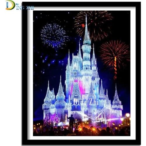 Diamond Painting Kit 5D DIY Full Diamond Embroidery Round/Square Inlaid Diamonds Art Castle Firework Cross Stitch Decoration