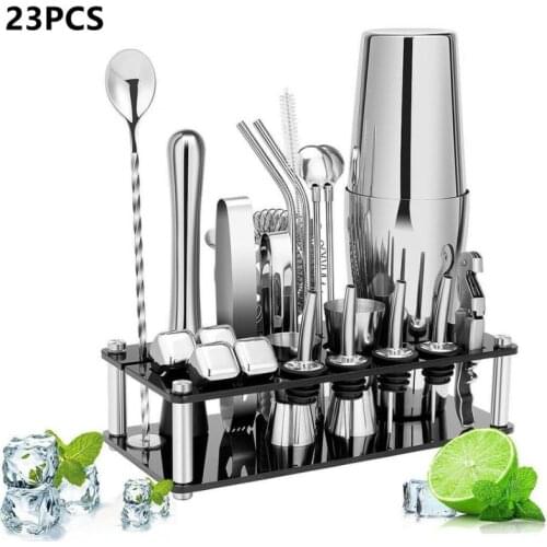 Cocktail Shaker Making Set 23Pcs Bartender Kit For Mixer Wine Martini Stainless Steel Bars Tools Home Drink Party Barware Sets