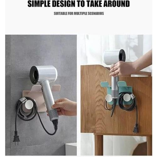 Hair Dryer Wall Mount Rack Storage Barthroom Toilet Storage Bracket Organizer Convenient Use For Home Bathroom Storage Dropship