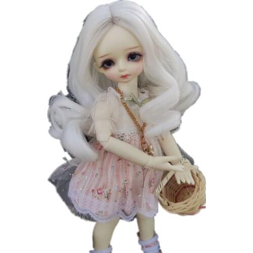1/3 1/4 1/6 Bjd Wig High Temperature Long Big Wavy White Bjd Wig MSD SD Wig For BJD Doll