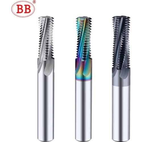 BB Thread Mill Coated Solid Carbide Full Tooth ISO Inch Pitch Nano Coated CNC Cutting Tool M3 M4 M5 M6 M8 Tap Aluminum