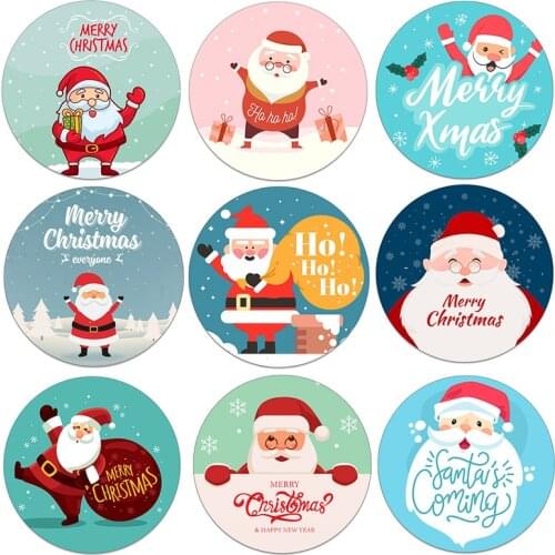 Merry Christmas Theme Sealing Sticker Xmas New Year Party DIY Gifts Posted Baking Decoration Package Cute Label Multifunction