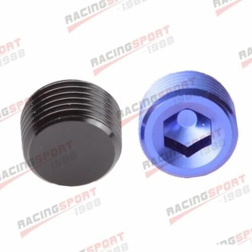 Blue/Black 3/4" NPT Pipe Thread Allen Socket Plug Aluminum