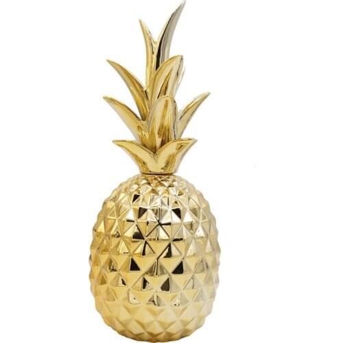 Nordic ceramic pineapple home decors modern small sculpture black gold pineapple fruit crafts Miniatures Gift desktop Ornaments