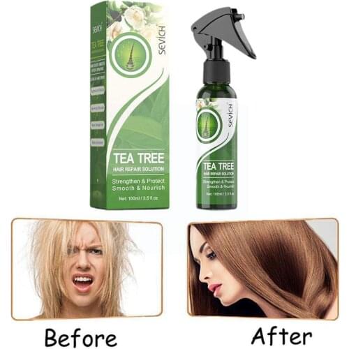 100ml Hair Smoothing Spray Tea Tree Essence Repair Damaged Hair Dying Care Moisturing Ironing Nourishing Dry Essence Hair U3O8