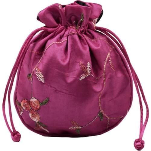 1pc Traditional Silk Travel Pouch Classic Chinese Embroidery Jewelry Packaging Bag Organizer Handbags